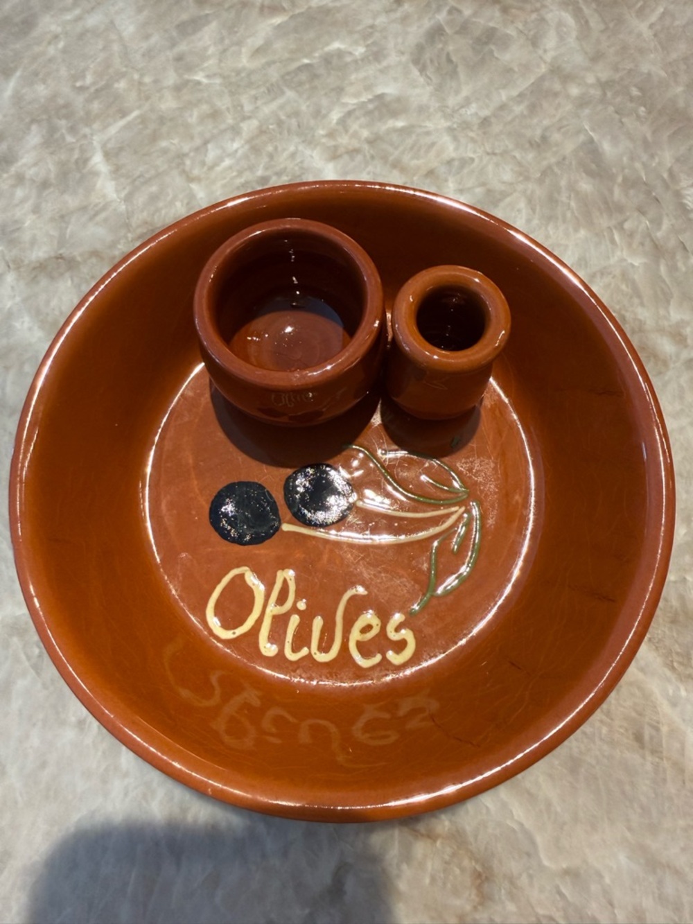 Ceramic Olive Serving Bowl Set - Handpainted